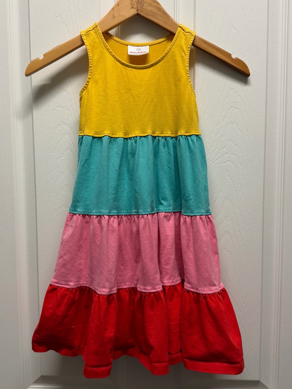 Hanna Andersson Colorblock Tiered Twirl Dress – Size 110 / US 5